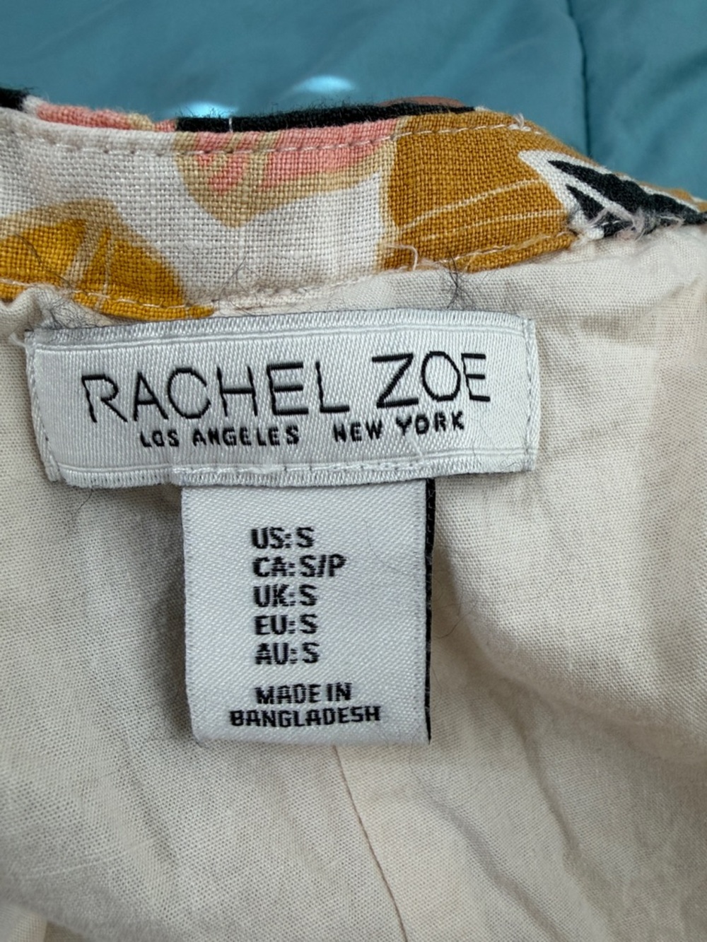 Rachel Zoe Linen Floral V Neck Sleeveless Trapeze Dress Vibrant pockets size S - Picture 2 of 14